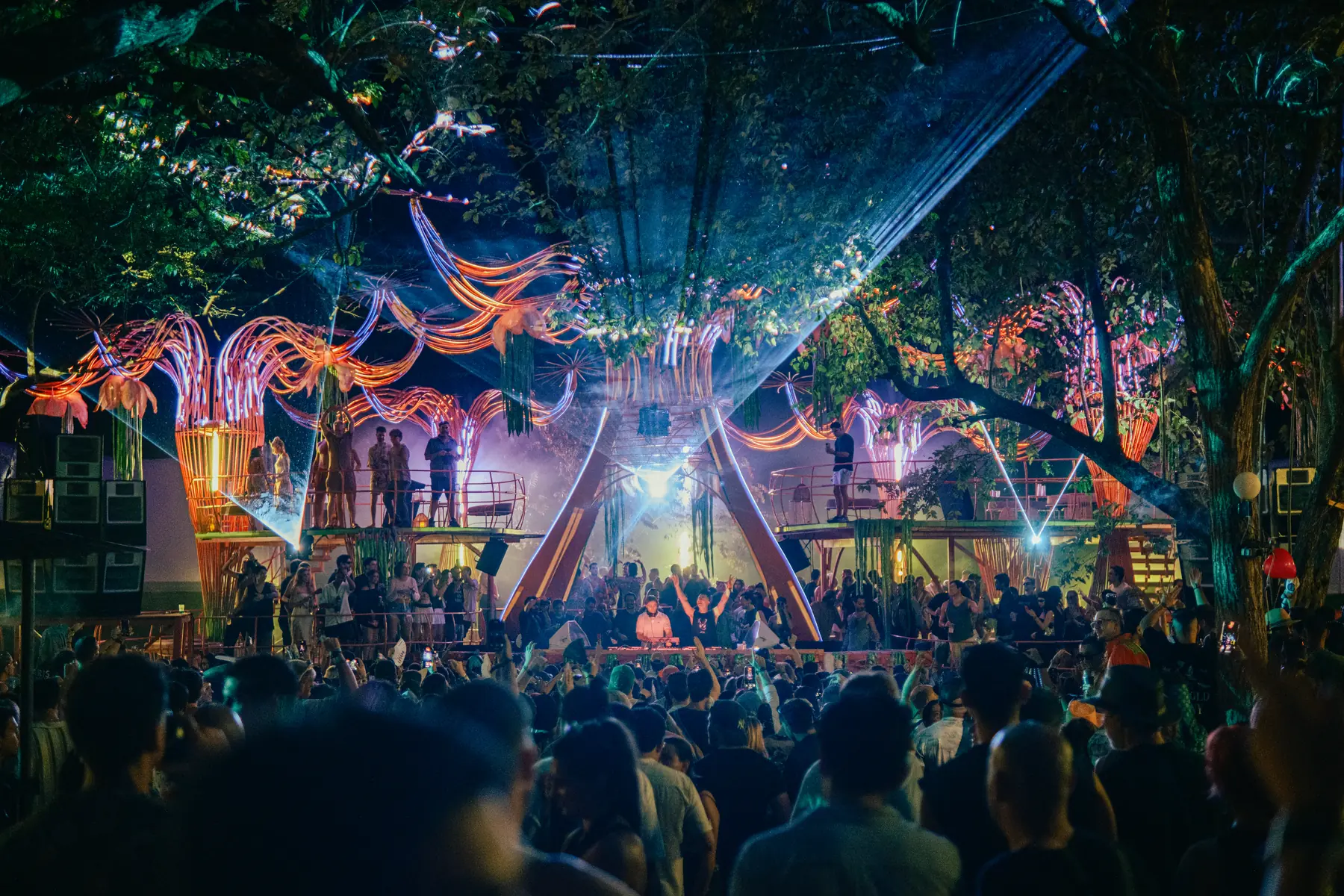 A stage built into the jungle